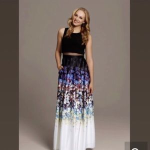 BetsyAdams Prom Dress Floral Mock TwoPiece size 10